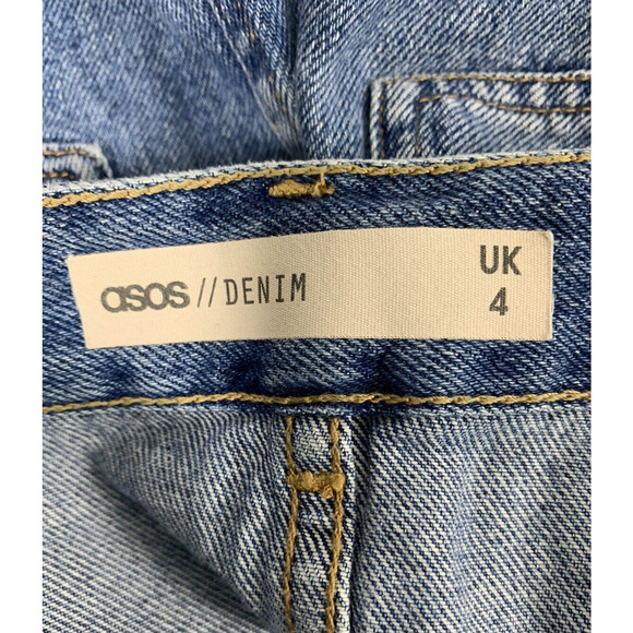 ASOS Jean Skirt Womens 4 Straight Short Medium Wash Denim Mini - Picture 3 of 11